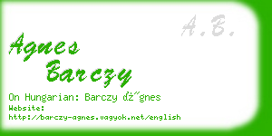 agnes barczy business card